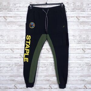 Staple Mens Joggers XL Black Green Sweatpants 70A